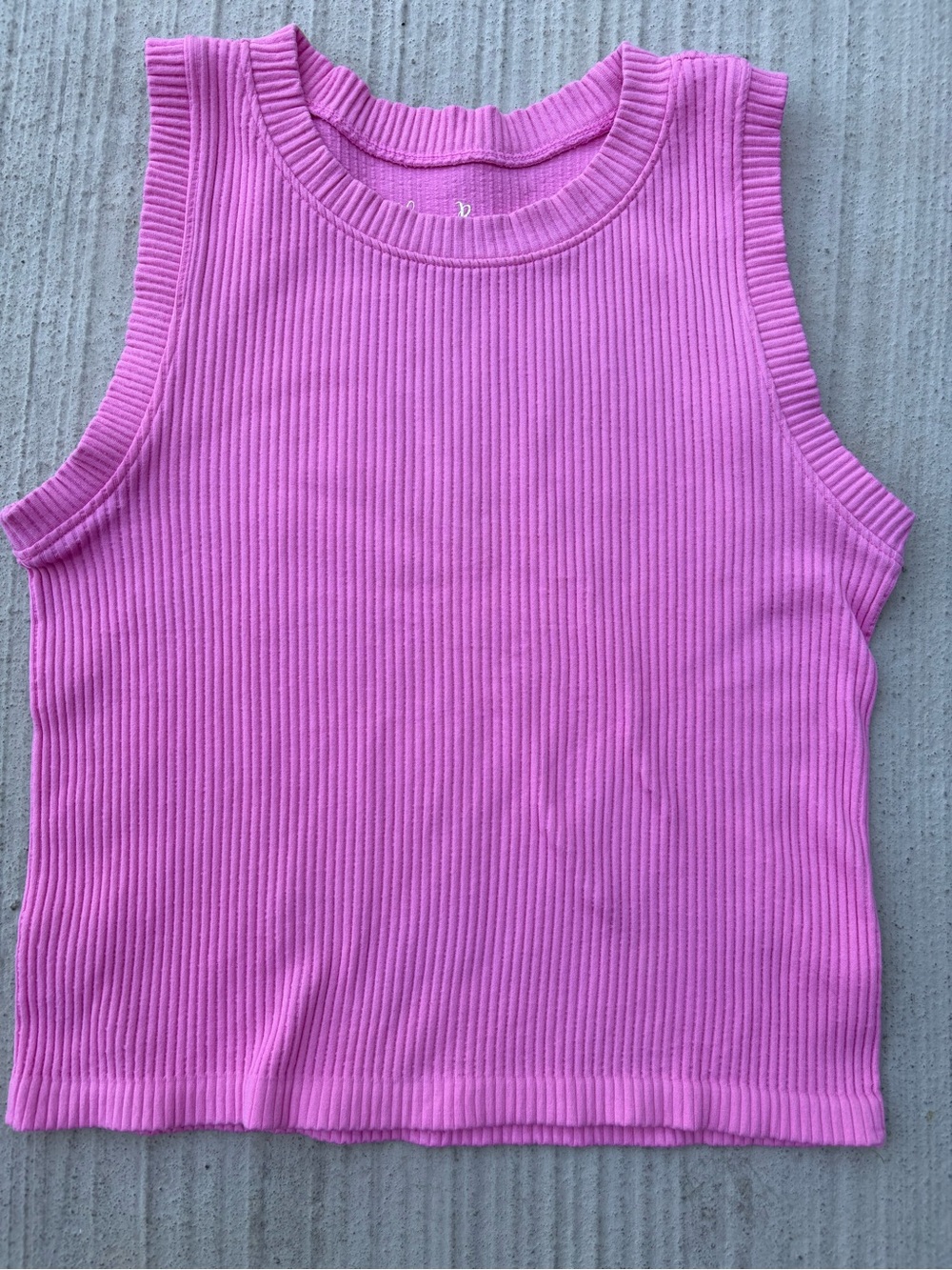 Hippie Rose Pink Ribbed Sleeveless Tank